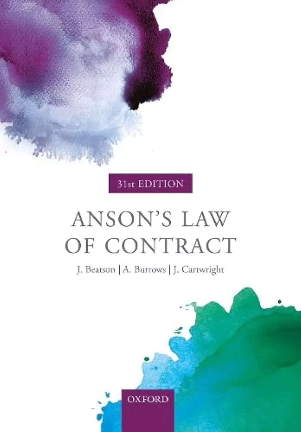 Anson's law of contract 31st edition
